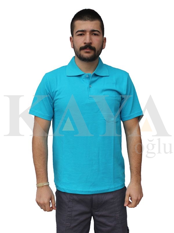 T-SHIRT POLO YAKA - TURKUAZ