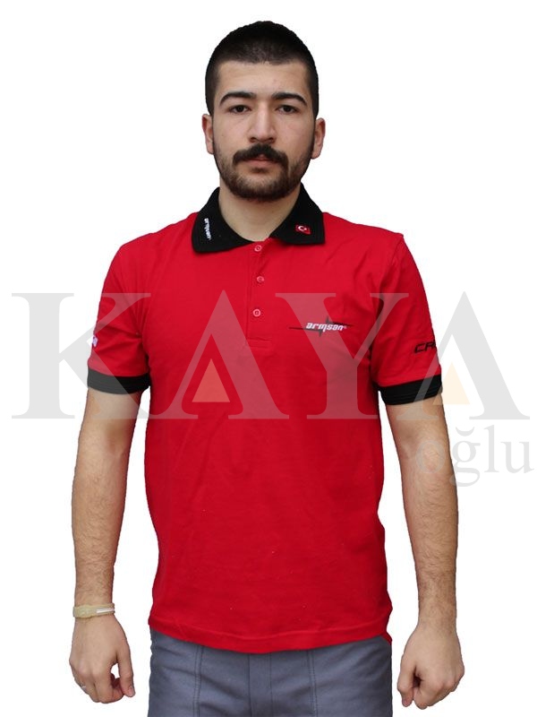 T-SHIRT POLO YAKA - KIRMIZI