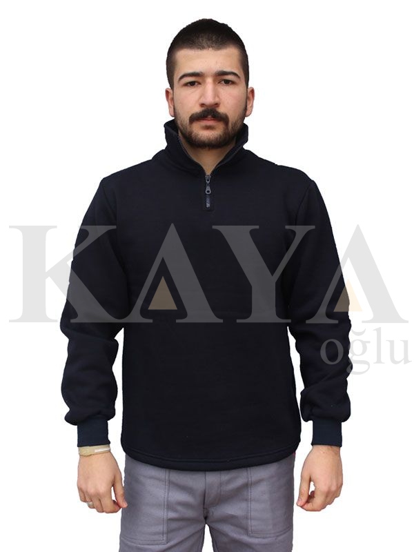 SWEAT SHIRT FERMUARLI - LACİVERT