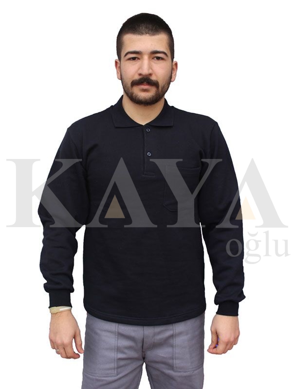 SWEAT SHIRT POLO YAKA - LACİVERT