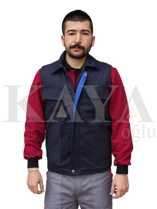 YELEK GABARDİN - LACİVERT