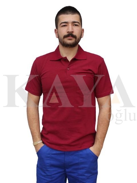 T-SHIRT POLO YAKA - BORDO