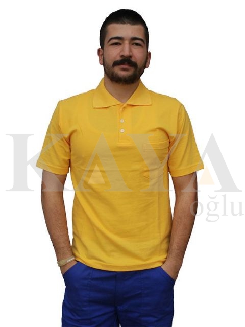 T-SHIRT POLO YAKA - SARI