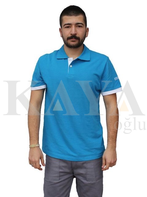 T-SHIRT POLO YAKA - TURKUAZ