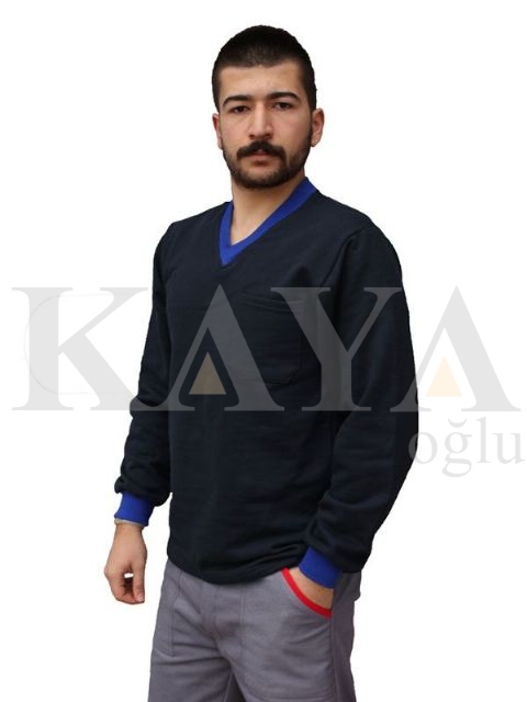 SWEAT SHIRT V YAKA - LACVERT