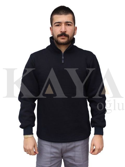 SWEAT SHIRT FERMUARLI - LACVERT